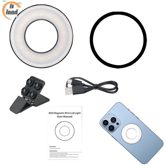 Gương Trang Điểm Mini Có Đèn Led W36 Có Thể Sạc Lại Bằng Cổng Usb Cho Điện Thoại