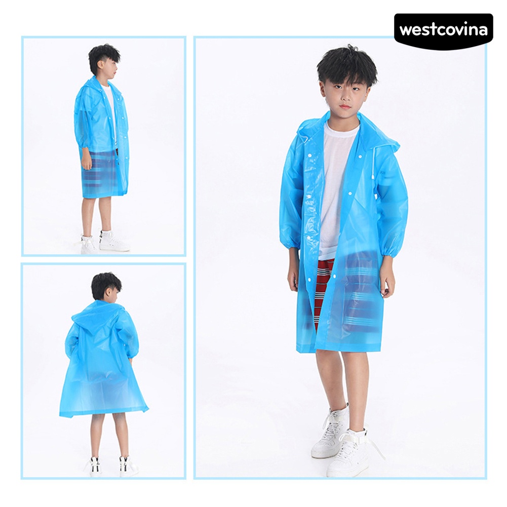 [COD]☁Áo Mưa EVA Dáng Dài Có Mũ Trùm Che Phủ Toàn Diện Dành Cho Bé Trai Gái