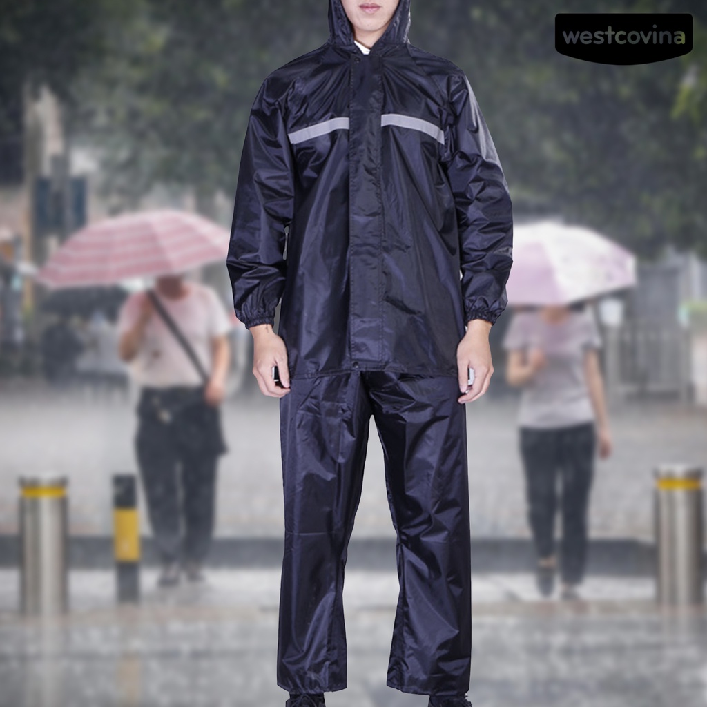 [COD]☁1 Bộ Áo Mưa Thoáng Khí Với Dải Phản Quang Chống Nước Chống Mài Mòn Hai Lớp Dành Cho Lái Xe
