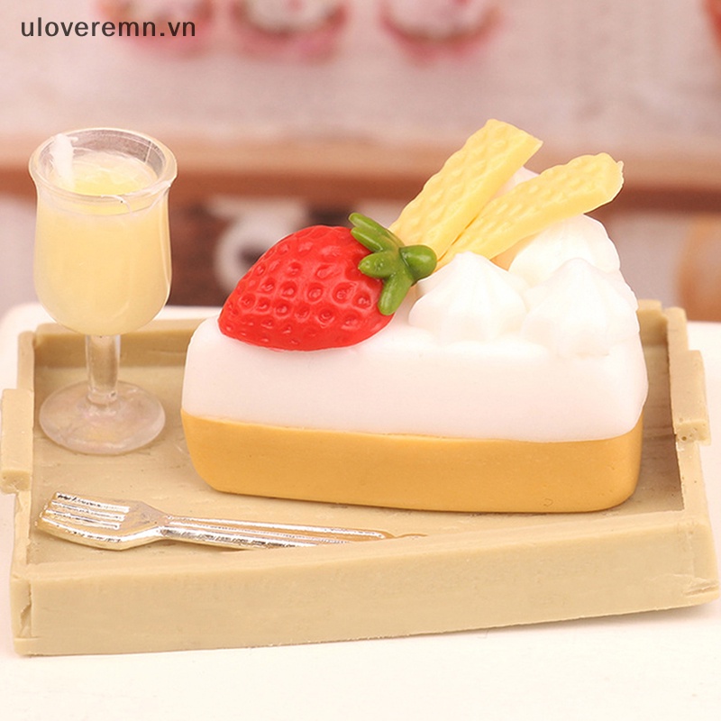 1 Bộ Đồ Dùng Trang Trí Nhà Búp Bê 1: 12 Hình Hộp Sữa / Bánh Kem / Dâu Tây Lắc Vòng Độc Đáo Xinh Xắn