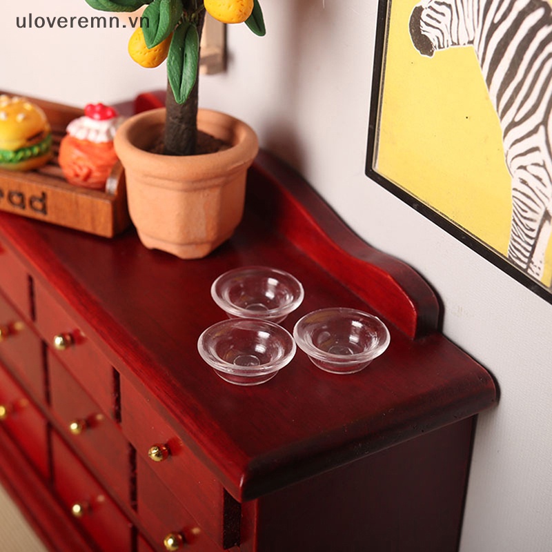 Mô Hình Chén Dĩa Trong Suốt Trang Trí Nhà Búp Bê Tỉ Lệ 1: 12