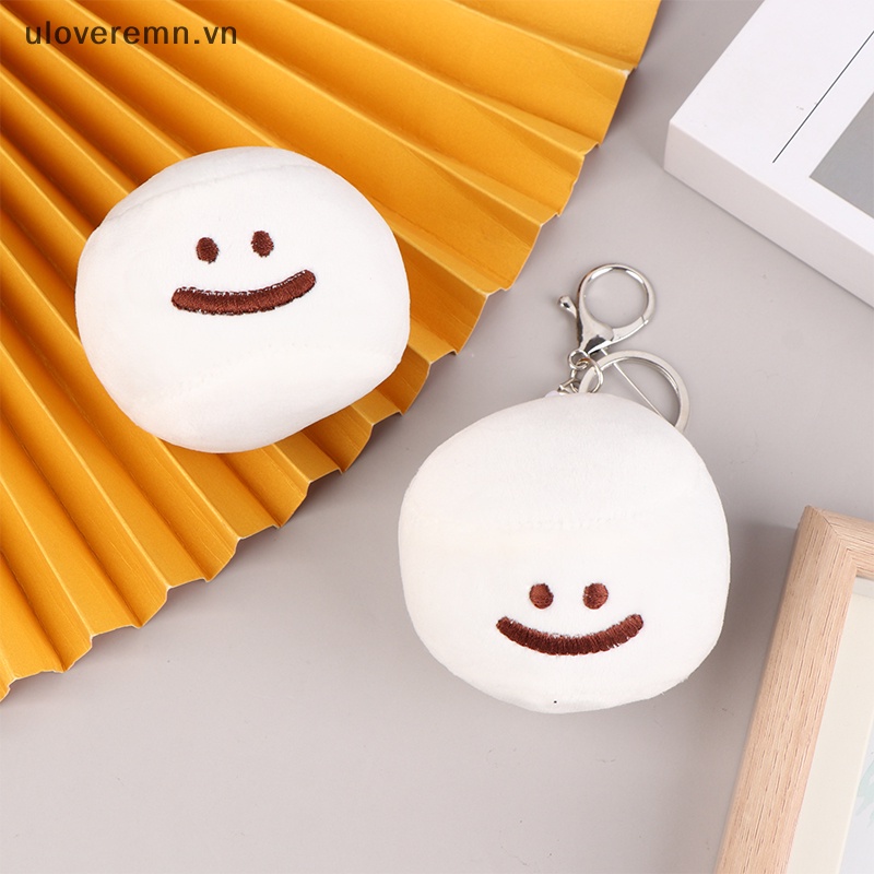 Uloveremn Móc Khóa Búp Bê Marshmallow Nhồi Bông Trắng Dễ Thương