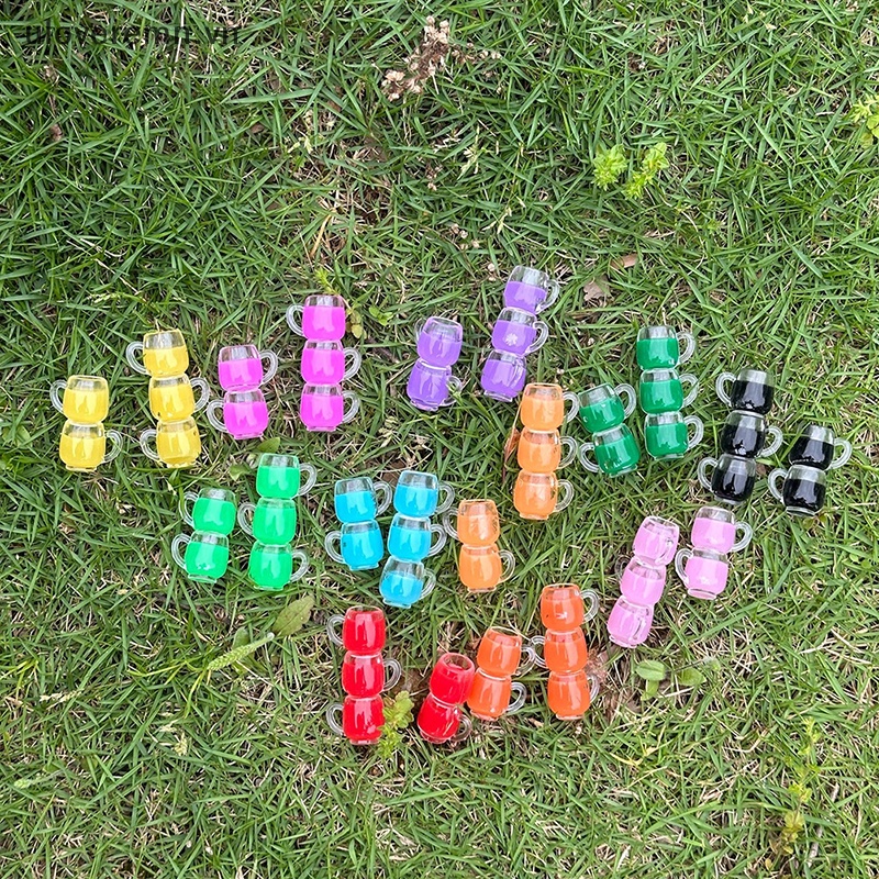 Bộ 5 Ly Rượu Mini Bằng Kính Dạ Quang Nhiều Màu Sắc Dùng Trang Trí Tiểu Cảnh