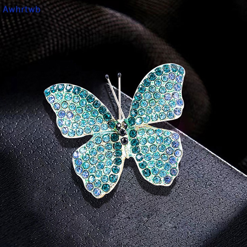 Ghim Cài Áo Hình Bướm Đính Đá Pha Lê Phong Cách Vintage Thời Trang Cho Nữ Mới