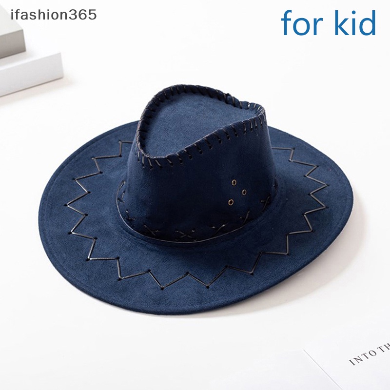 Mũ Cao Bồi Giả Da Vành Rộng Thời Trang Phương Tây ifashion365