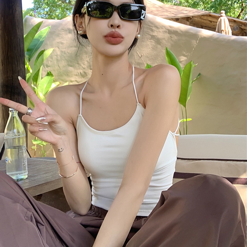 IELGY    Áo Hai Dây Hở Lưng Phong Cách Pháp Sang Trọng Cho Nữ