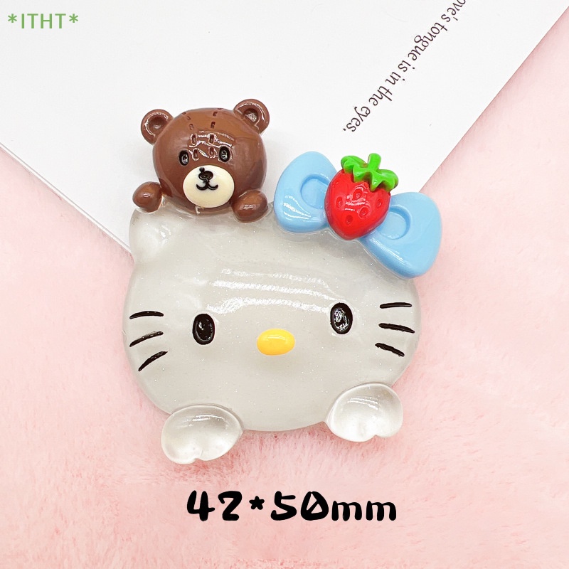 1 Hộp Nhựa Resin Phát Quang Hình Hello Kitty Dễ Thương Dùng Trang Trí Sổ Tay DIY Mới