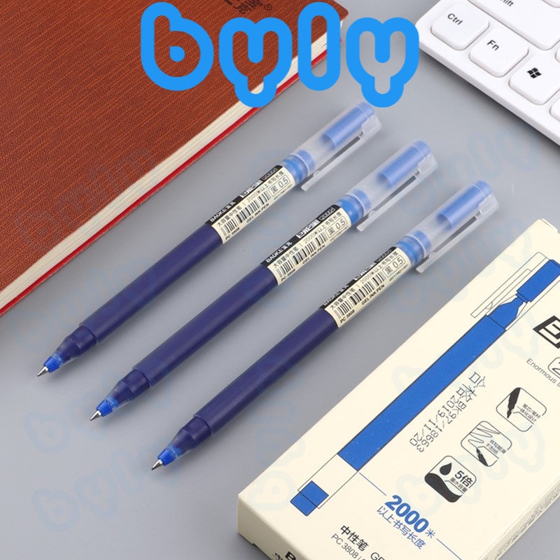 Bút gel 0.5mm vỏ trong suốt mực siêu nhiều viết được 2000m Baoke | PC3808 - ByLy Store