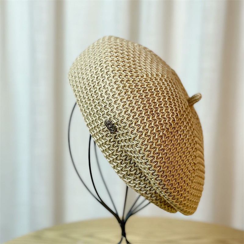 Mũ Beret Mỏng Thiết Kế Xếp Ly Thoáng Khí Phong Cách Mới Mùa Hè Cho Nữ