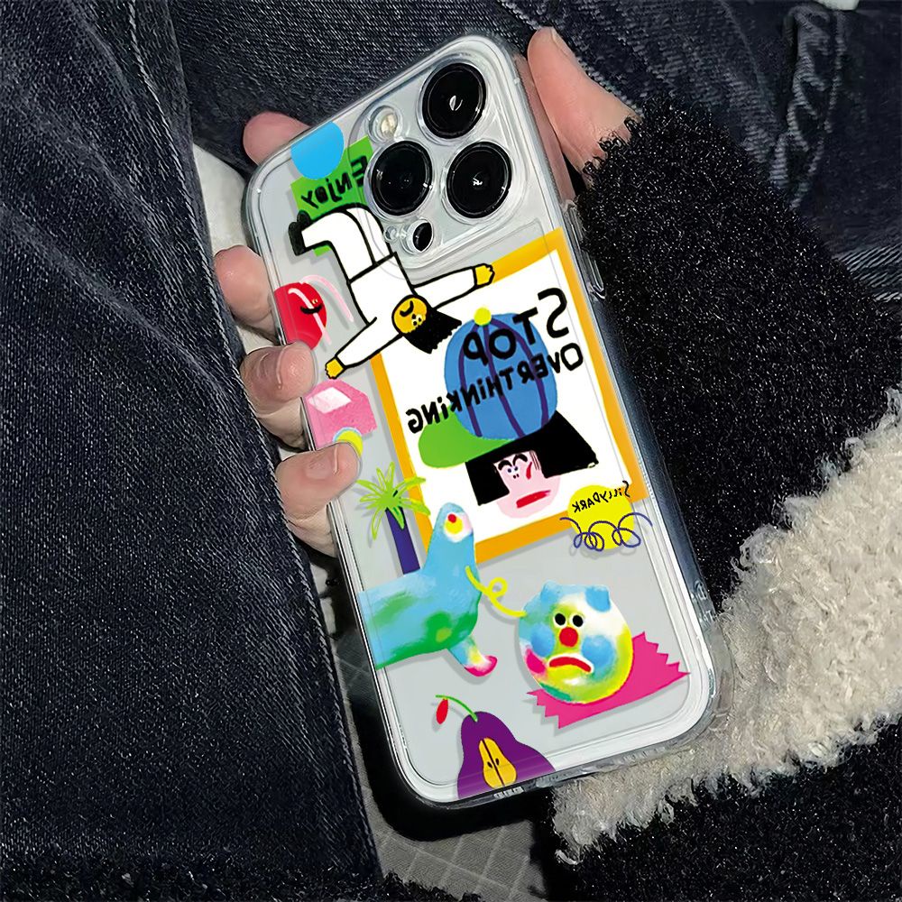 ✅Ốp Điện Thoại Mềm Chống Sốc Họa Tiết Graffiti 6In Đơn Giản Cho Iphone 14pro13 12 11maxplus 78 KM0B