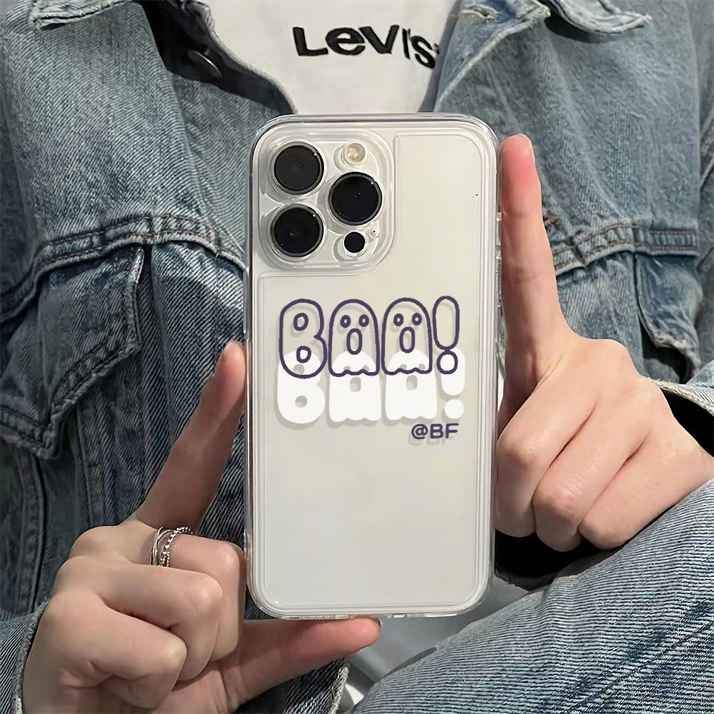 ✅Ốp Điện Thoại Mềm Chống Sốc Hình Ma Kiểu Đơn Giản Cho Iphone 1314pro plus 1211 78 6In 43SY