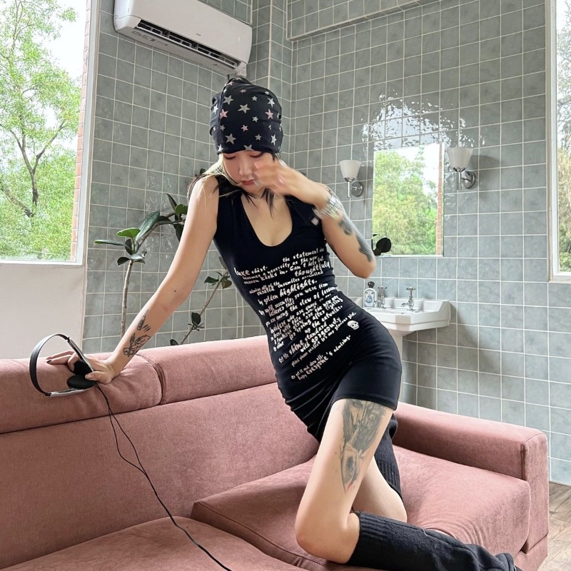 Cozok Đầm Không Tay Ôm Eo Co Giãn Thời Trang Gợi Cảm