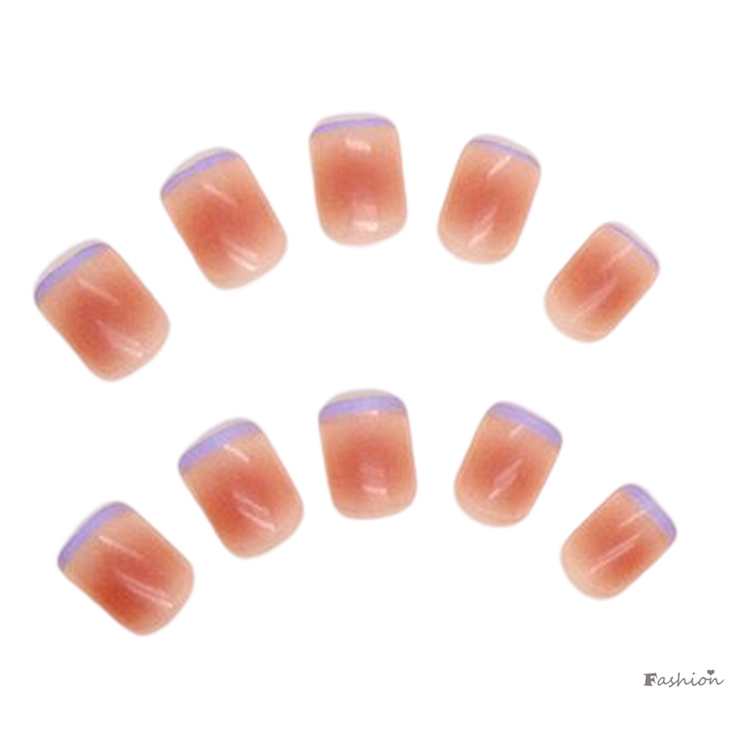 Bộ Móng Tay Giả Ngắn Màu Hồng Trong Mờ Bền Và Không Bao Giờ Xẻ Tà