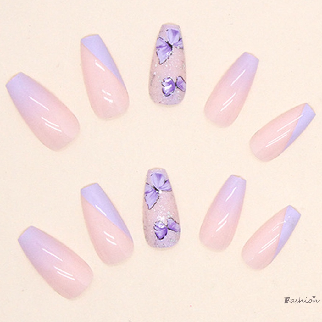 Móng Tay Giả Màu Sắc Đơn Giản Phong Cách Pháp