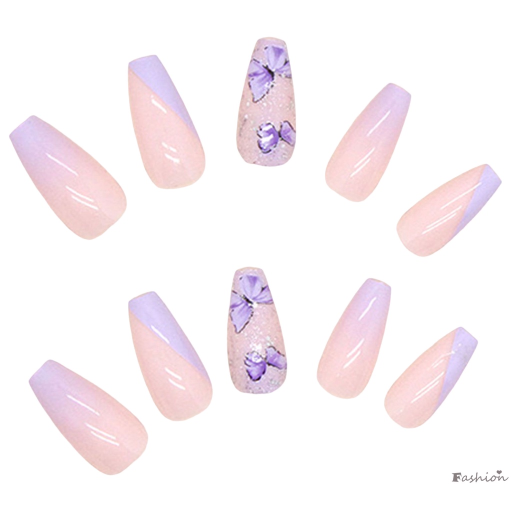 Móng Tay Giả Màu Sắc Đơn Giản Phong Cách Pháp