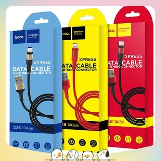 Cáp Sạc Dây Dù Hoco X26 Cho Các Dòng Điện Thoại Chính Hãng Chống Gãy, Chống Đứt