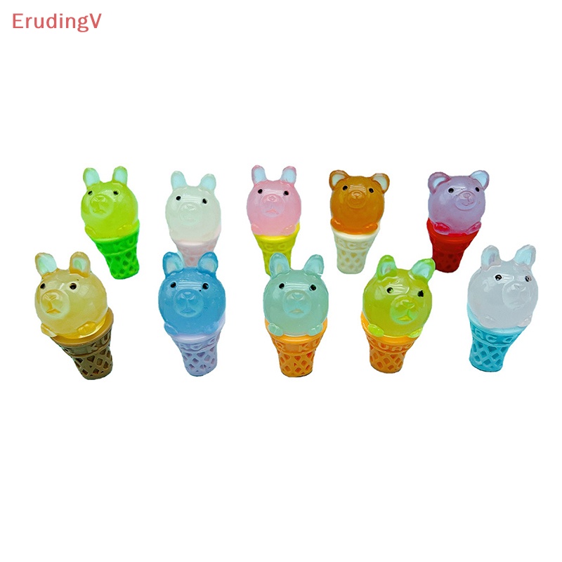 [ErudingV] Bộ 2 Búp Bê Hình Que Kem / Gấu Dạ Quang Trang Trí Tiểu Cảnh / Nhà Búp Bê Thu Nhỏ [Mới