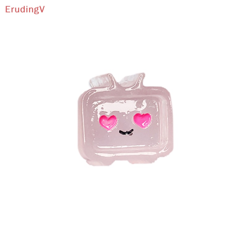 Bộ 5 Miếng Dán Hình TV Phát Sáng Kawaii Bằng Nhựa Resin Mặt Phẳng Có Biểu Tượng Cảm Xúc DIY