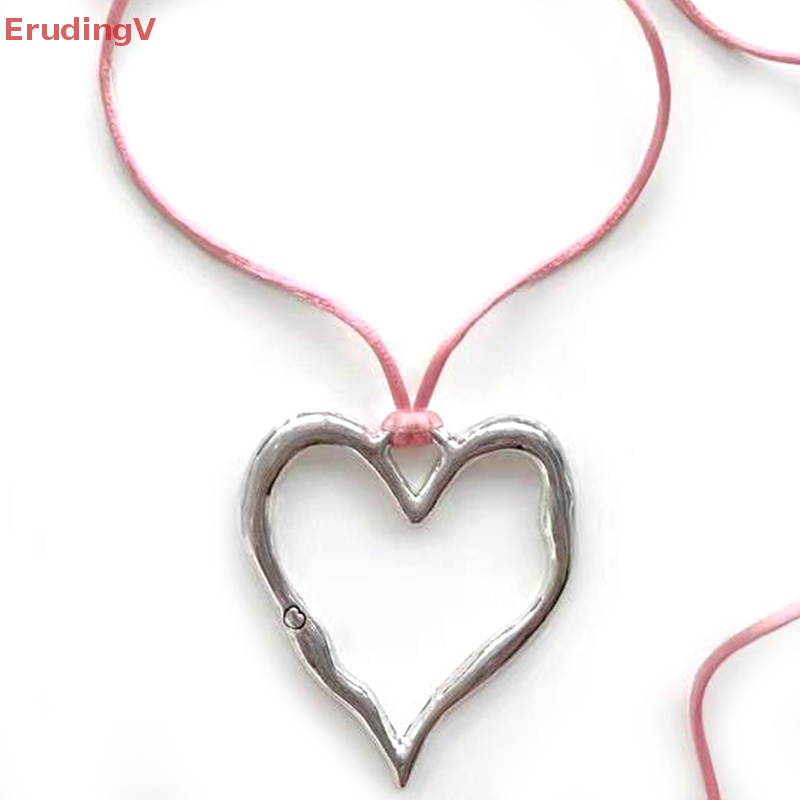 [ErudingV] Vòng Cổ Choker Mặt Hình Trái Tim Rỗng Không Đối Xứng Điều Chỉnh Được Phong Cách Punk Ngọt Ngào Cá Tính Dành Cho Nữ