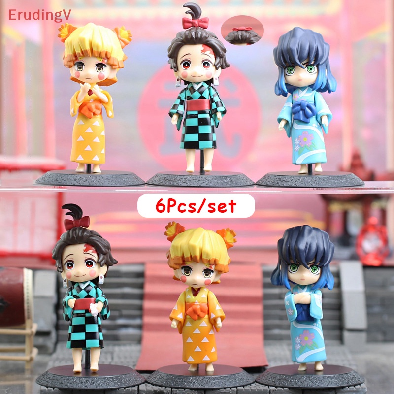 Bộ 6 Mô Hình Búp Bê Anime Demon Slayer Dùng Trang Trí Nhà Cửa / Xe Hơi