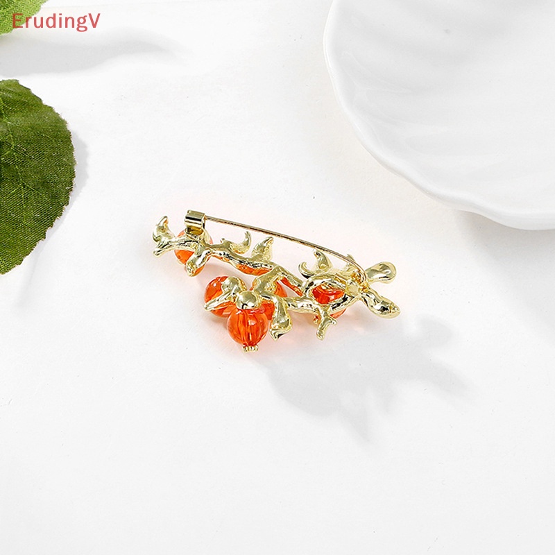 [ErudingV] Ghim Cài Áo Cổ Điển Persimmon Ruyi Cho Nữ Dự Tiệc [Mới]