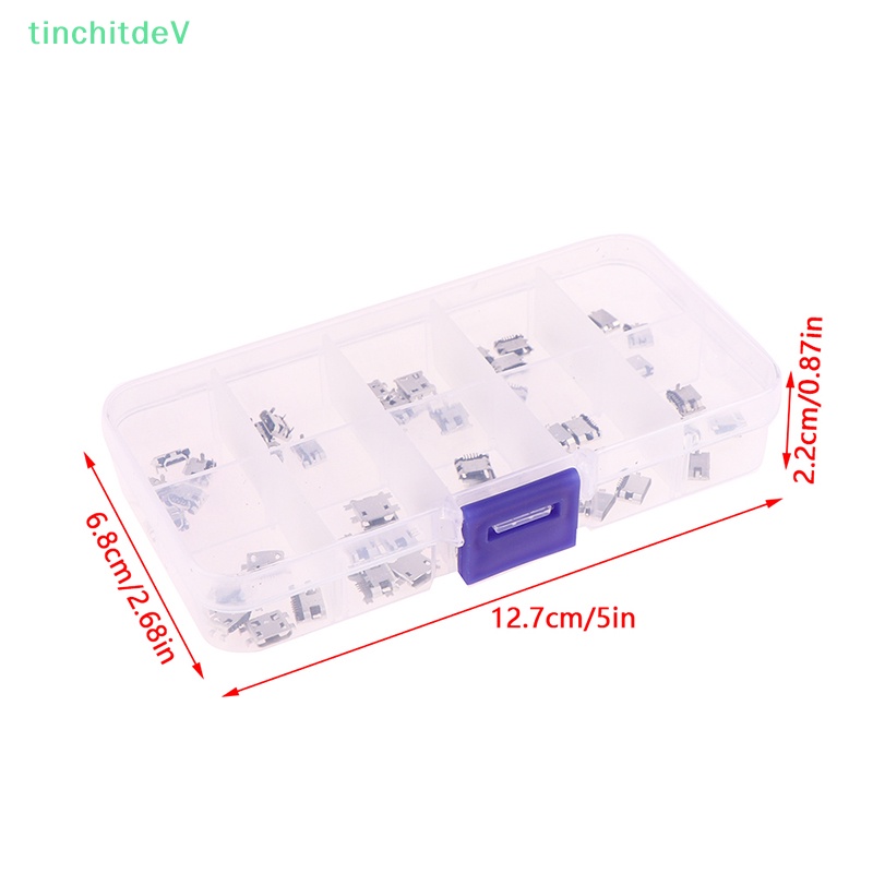 Hộp 50 Mô Hình 10 Mẫu Micro USB Female 5pin DIP Type B SMT Chất Lượng Cao