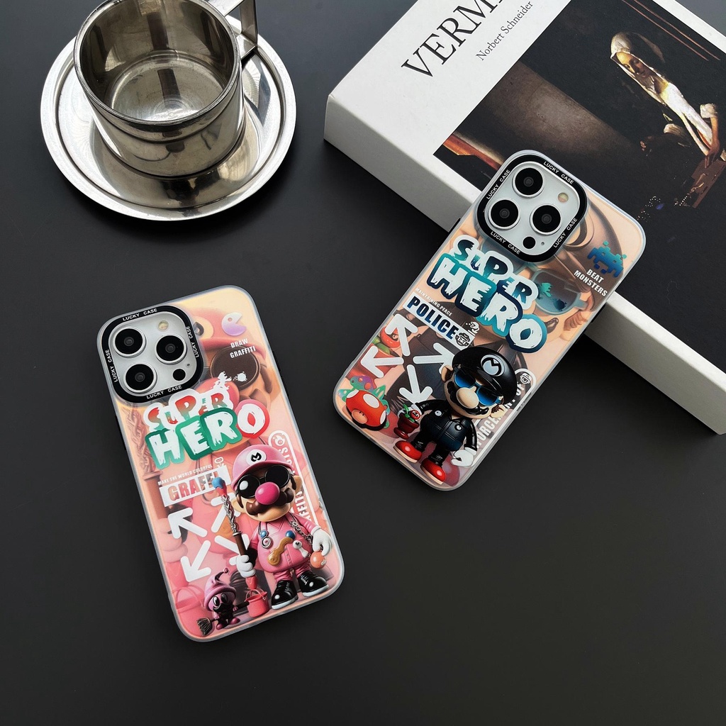 Ốp Điện Thoại TPU Dẻo Trong Suốt Họa Tiết Hoạt Hình Mario Hai Mặt Chống Sốc Cho iPhone 14 13 12 11 Pro Max