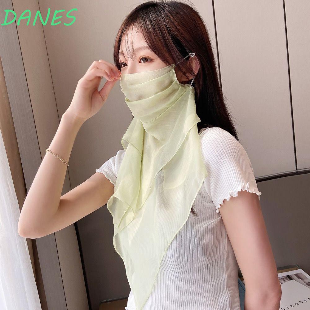 Khăn Choàng Che Mặt Chống Tia UV Bằng Lụa Lạnh Mỏng Thời Trang Mùa Hè Cho Nữ