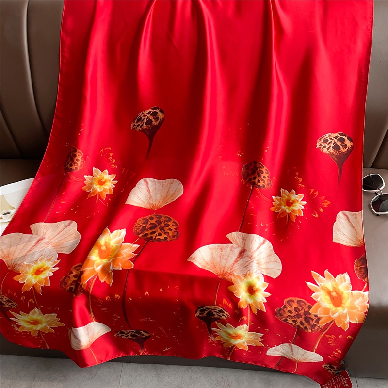 Khăn Quàng Cổ Chống Nắng Bằng Lụa Cỡ Lớn 180 * 90CM