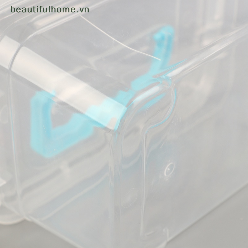 Hộp Nhựa Vuông Mini Trong Suốt Đựng Trang Sức Hạt Cườm