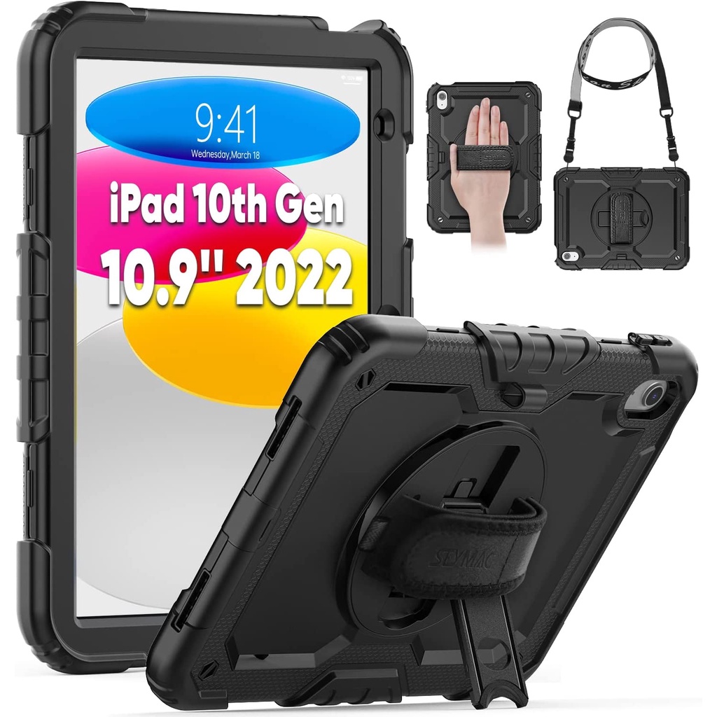 Ốp Máy Tính Bảng Chống Sốc Có Dây Đeo Cho iPad 10th Gen 2022 Air 5 / Air 4 / Air 3 / Air 2 Pro 9.7