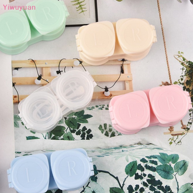 < Yiwuyuan > Hộp Đựng Kính Áp Tròng Màu Macaron Phong Cách Đơn Giản Nhỏ Gọn Có Giác Hút Cho Nữ Mang Đi Du Lịch