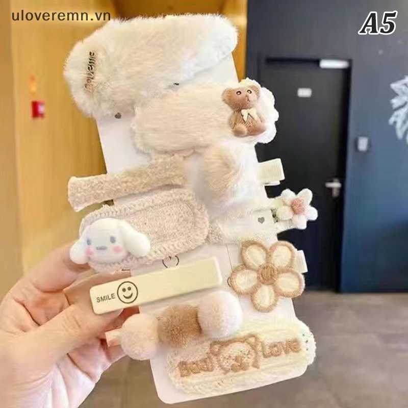Set 10 Kẹp Tóc Hình Gấu Hoạt Hình Dễ Thương Cho Bé Gái