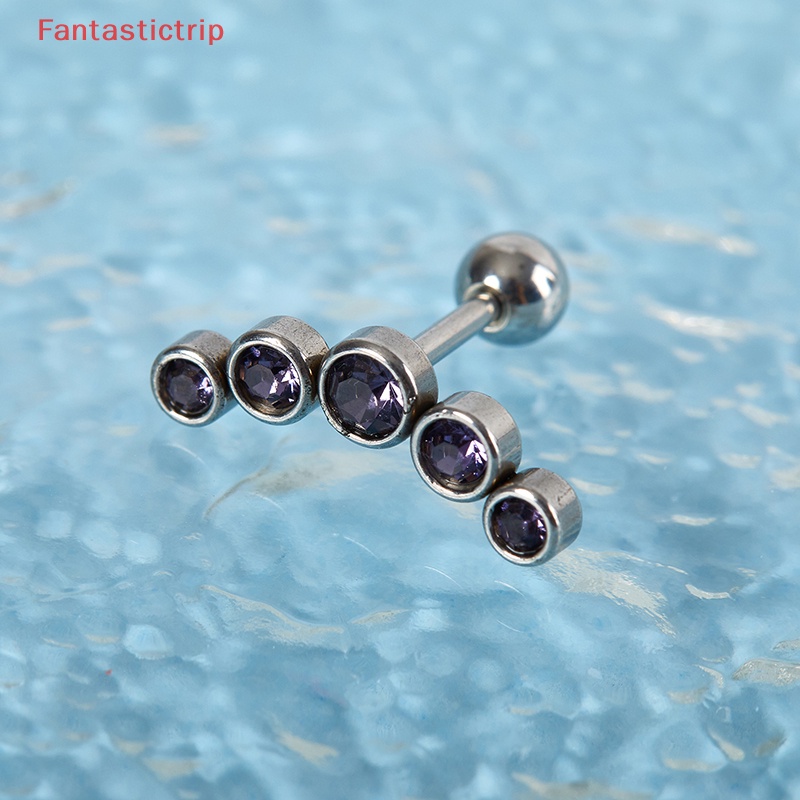 [Fantastictrip] Bông Tai Pha Lê Bằng Thép Không Gỉ Thời Trang Mới Cho Nữ