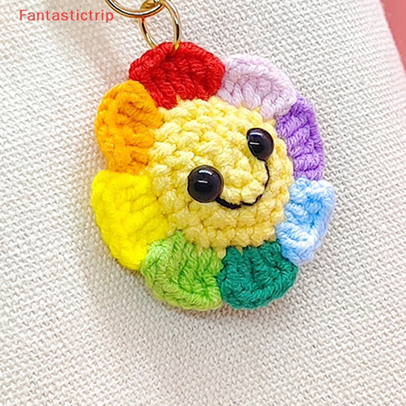 [Fantastictrip] Móc Khóa Túi Xách Đan Len Hình Hoa Hướng Dương Cho Nam Và Nữ