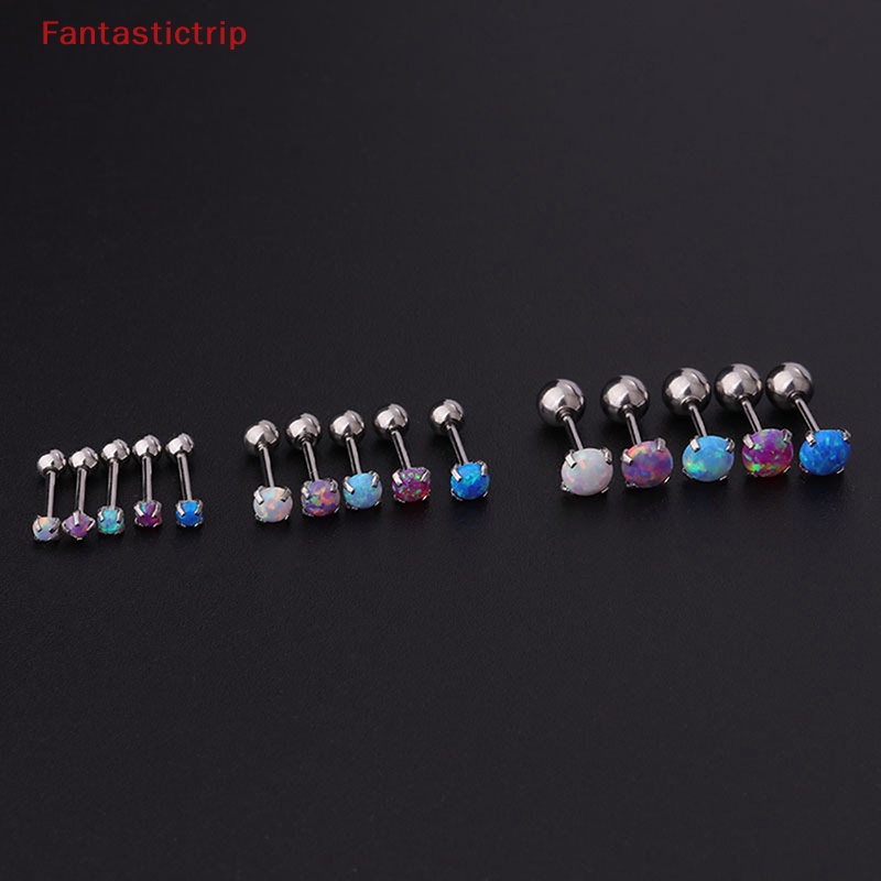 1 Khuyên Tai Dạng Xoắn Ốc Đính Đá Opal Nhiều Màu Mới Cho Nữ