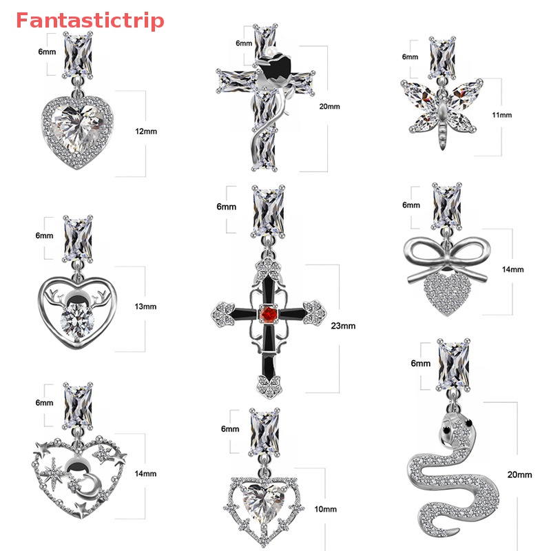 [Fantastictrip] Khuyên Rốn Hình Rắn / Trái Tim / Nơ Bằng Thép Không Gỉ Thời Trang Đẹp Mắt Mới