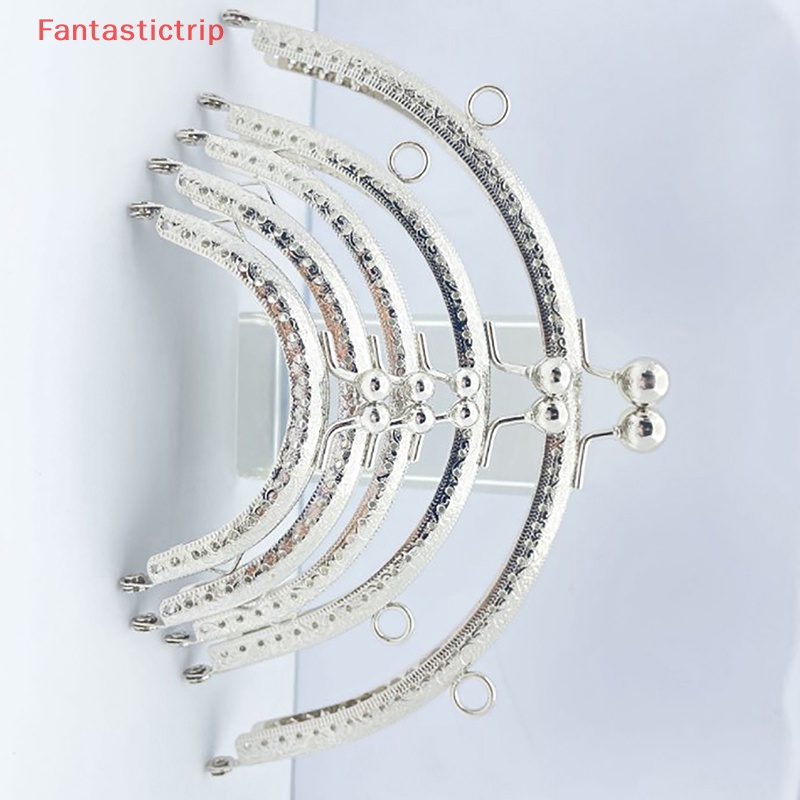 1 Khung Khóa Túi Xách Hình Bán Nguyệt Bằng Kim Loại Bóng DIY 8.5 / 10.5 / 12.5 / 15.5CM