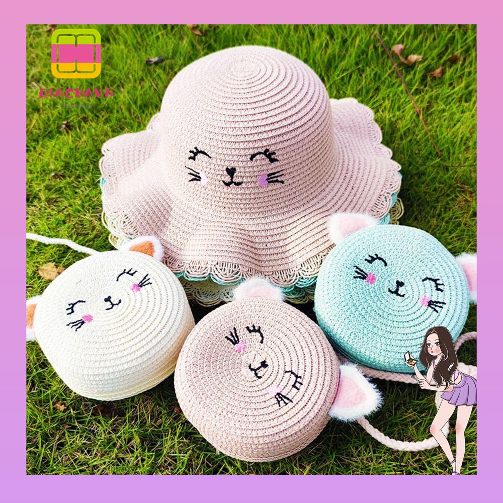 1 Túi Đeo Chéo Hình Mèo Thời Trang Cho Bé Gái