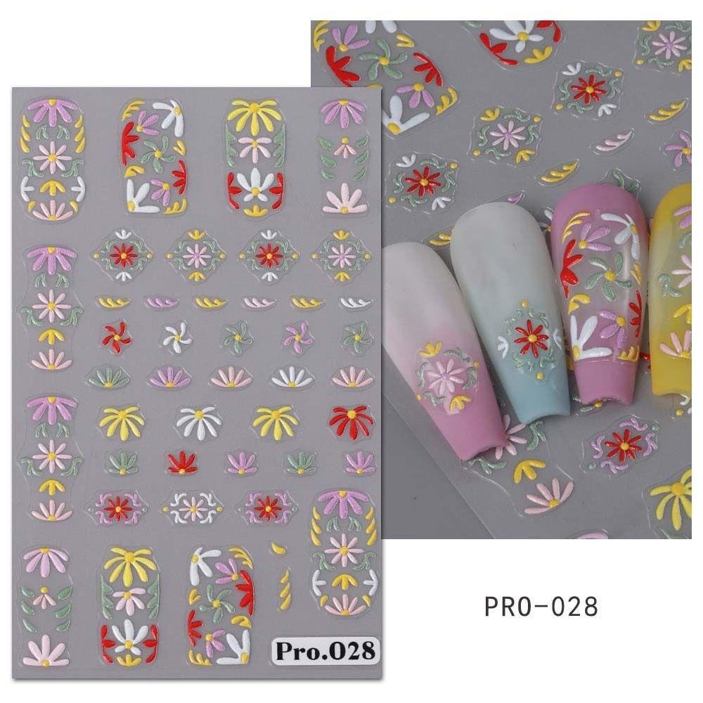 Miếng Dán Trang Trí Móng Tay Tự Dính Họa Tiết Hoa Lá / Bướm Xinh Xắn