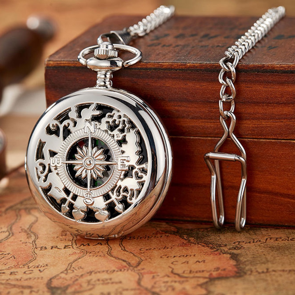 Querenmim.br Đồng Hồ Bỏ Túi Kiêm La Bàn Bỏ Túi Và Dây Xích Đeo Hông Lên Màu Nhanh