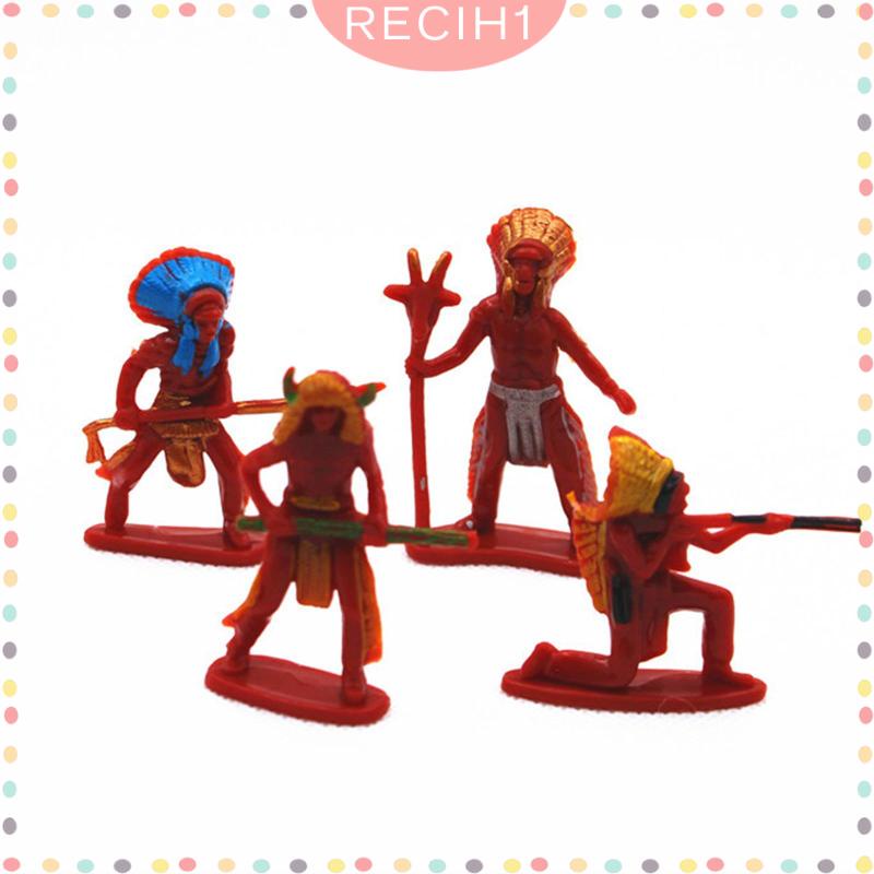 Bộ 4 Mô Hình Cao Bồi Dùng Trang Trí Tiểu Cảnh