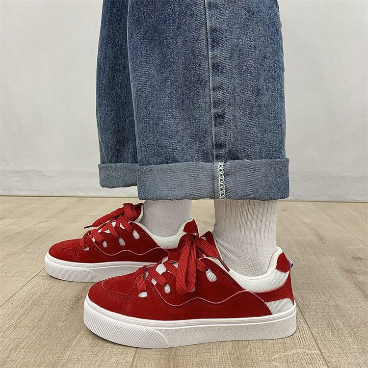 Giày Trượt Ván Đế Dày Màu Trơn Phong Cách retro Hàn Quốc Cho Nữ