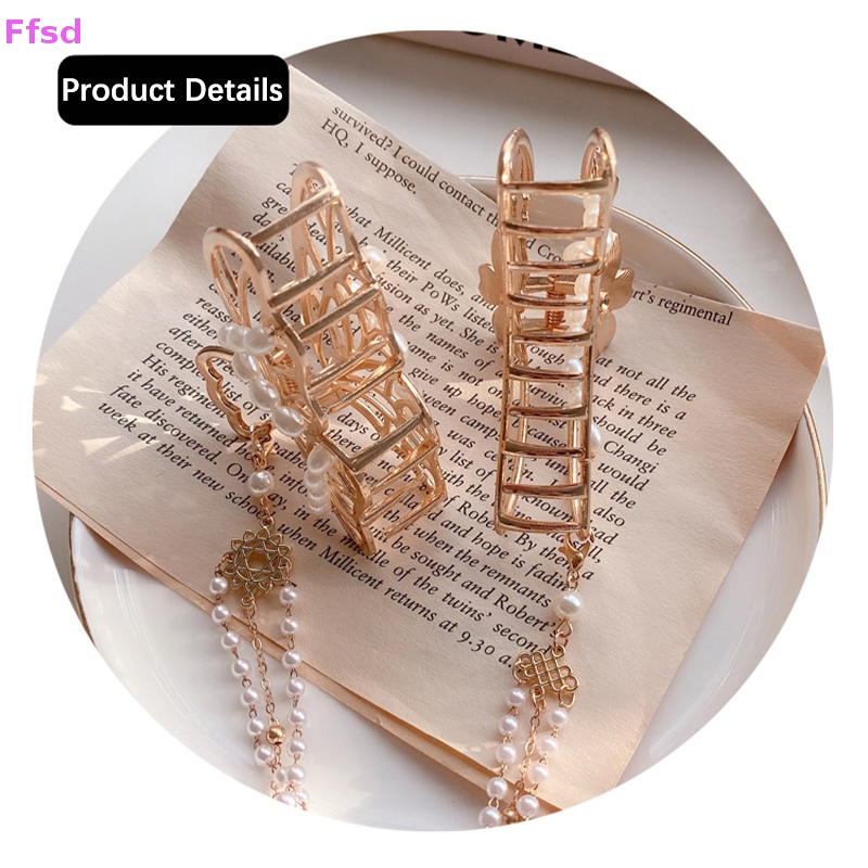 {Ffsd} Bộ Kẹp Tóc Kim Loại Hình Học Màu Vàng Thanh Lịch Cho Nữ * Hàng Bán Chạy