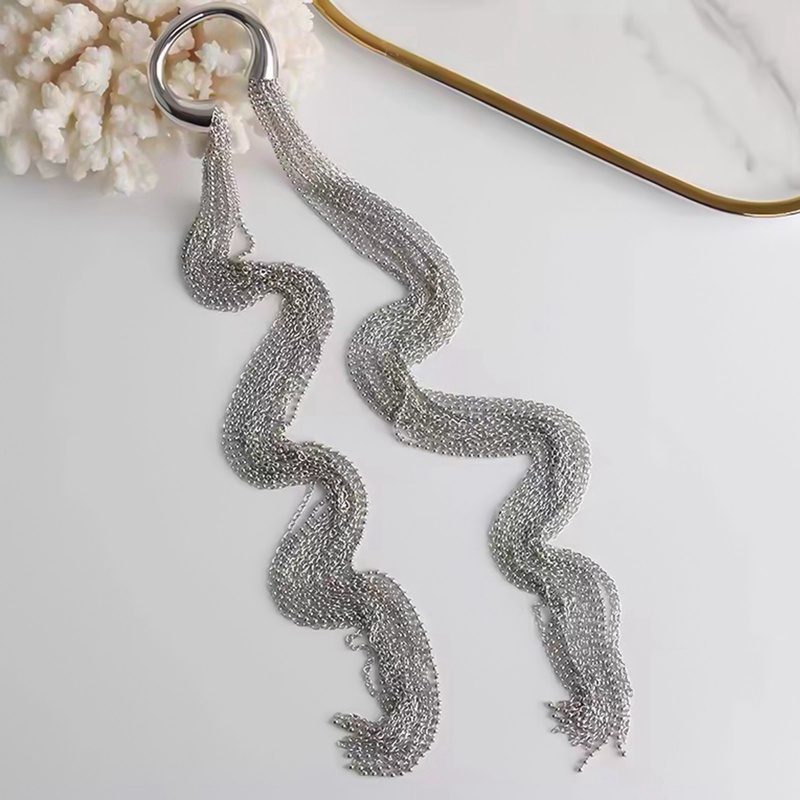 Dây Chuỗi Dài Màu Bạc Tua Rua Dùng Trang Trí Tóc Thời Trang DIY