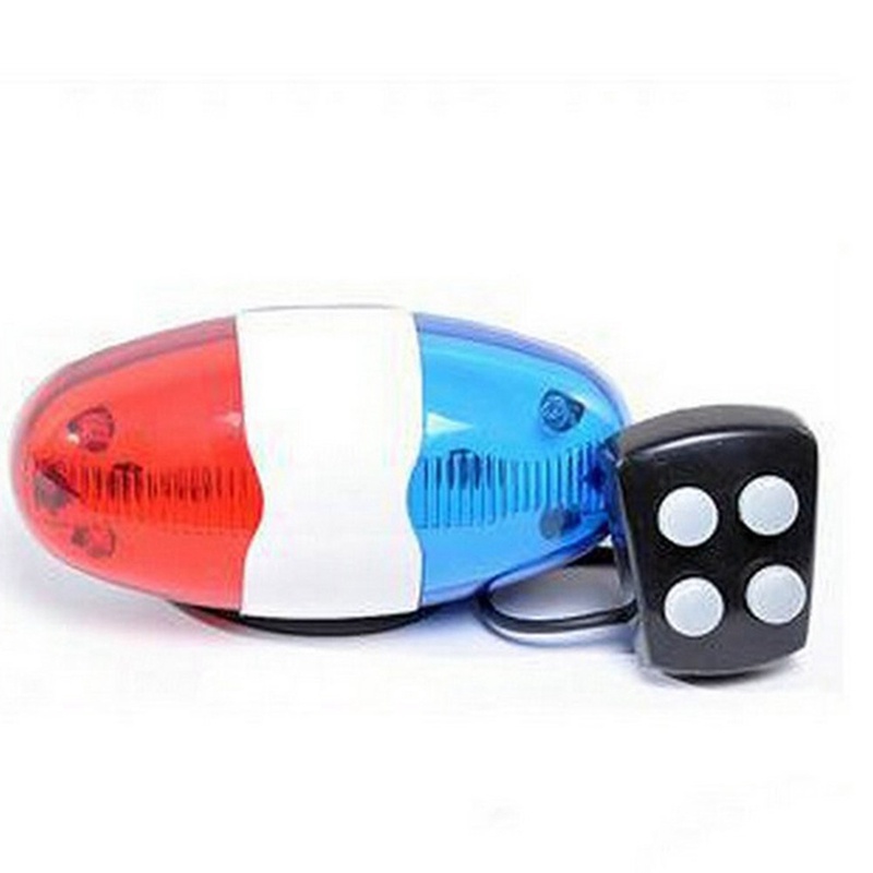 Đèn Pha 6 Bóng LED 4 Âm Thanh Kèm Còi Xe Cảnh Sát Dành Cho Xe Đạp