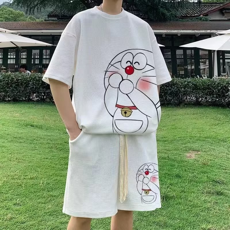 Áo Thun Thể Thao Tay Ngắn In Hoạt Hình Doraemon Thời Trang Mùa Hè Cho Nam