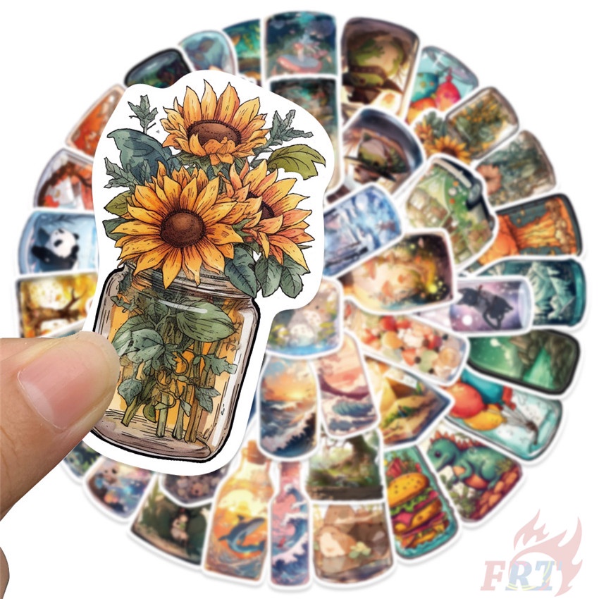 ❉ Sticker Dán Trang Trí Bình Nước Thế Giới Nghệ Thuật 01 ❉ Bộ 50 Sticker Chống Thấm Nước Họa Tiết Doodle Hợp Thời Trang