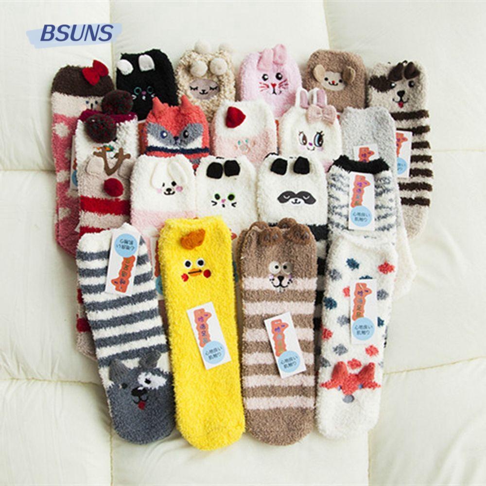 Vớ Dày Dặn Mềm Mại Thêu Họa Tiết Động Vật Dễ Thương Kèm Hộp Đựng Dành Cho Nữ