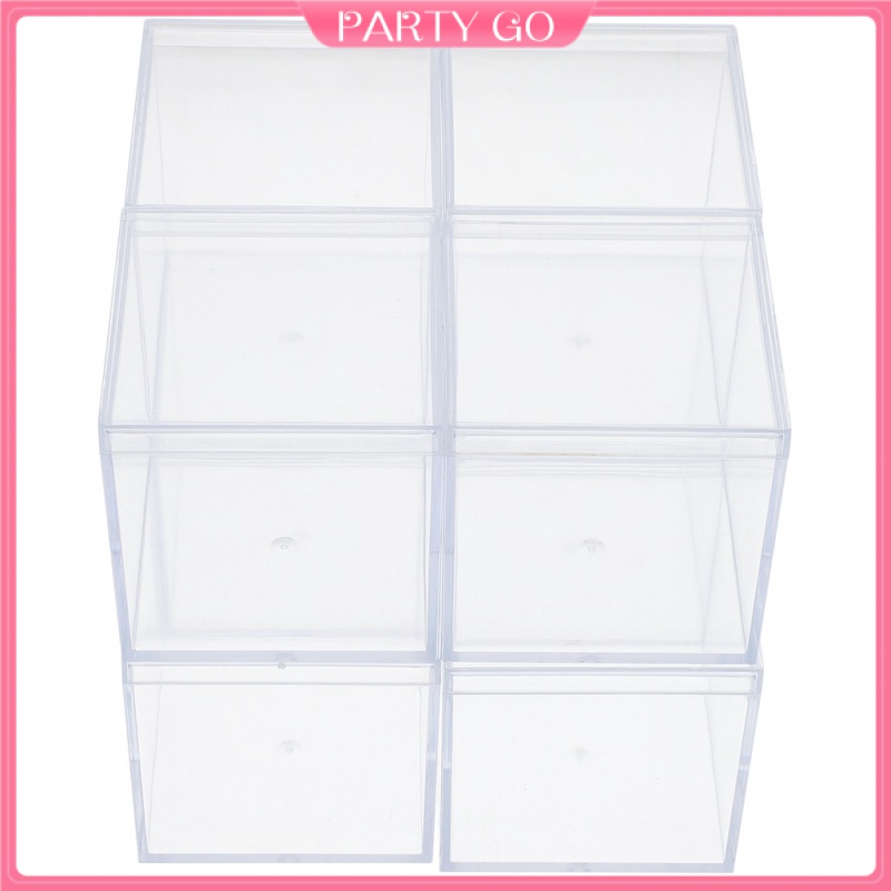 Set 8 Hộp Nhựa Hình Vuông Mini Đựng Trang Sức Tiện Lợi